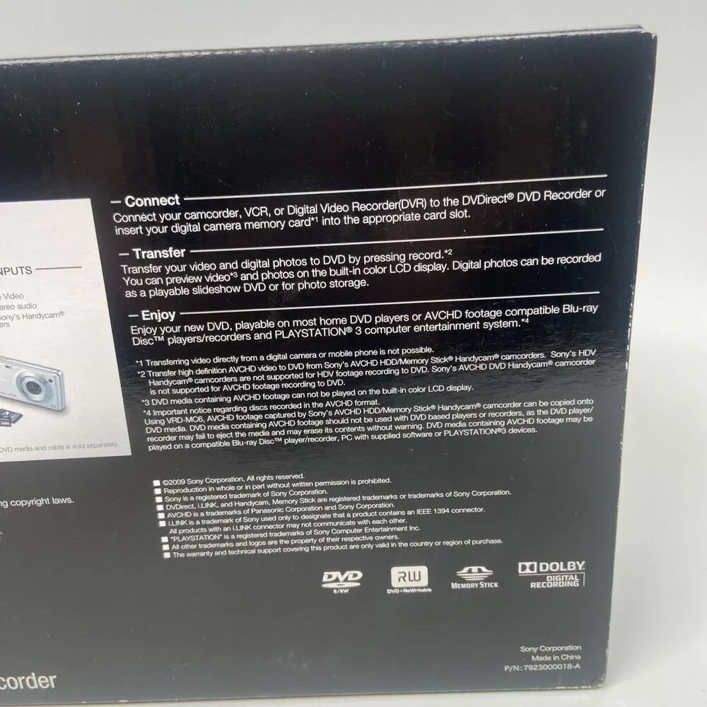 SONY DVD Recorder DVDirect VRD-MC6 Multi-fuction Transfer to DVD